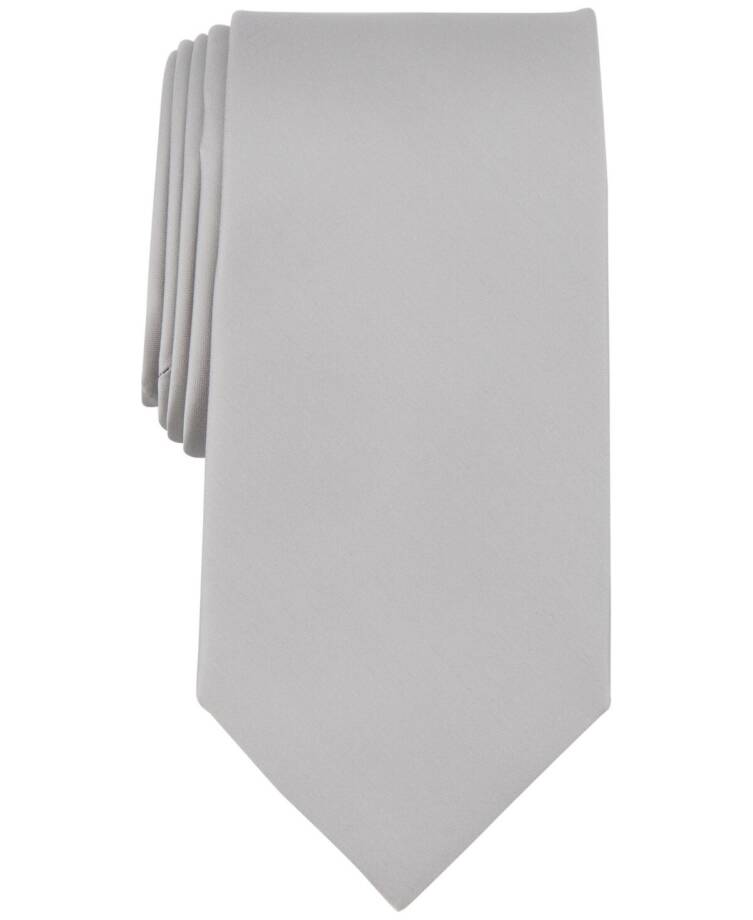 Michael Kors Silk Sapphire Tie Men's One Size Silver Solid Keeper Loop