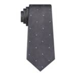 Michael Kors Classic Design Spaced-Out Geometric Tie Men's Gray Silk Blend
