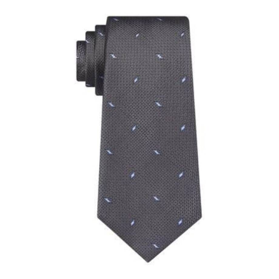 Michael Kors Classic Design Spaced-Out Geometric Tie Men's Gray Silk Blend