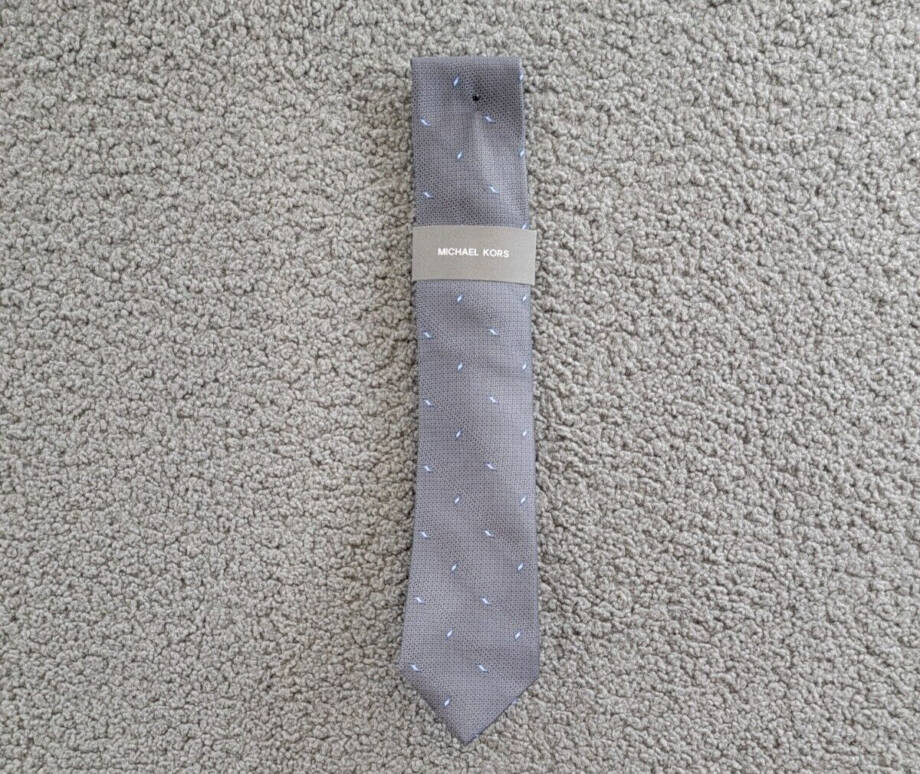 Michael Kors Classic Design Spaced-Out Geometric Tie Men's Gray Silk Blend