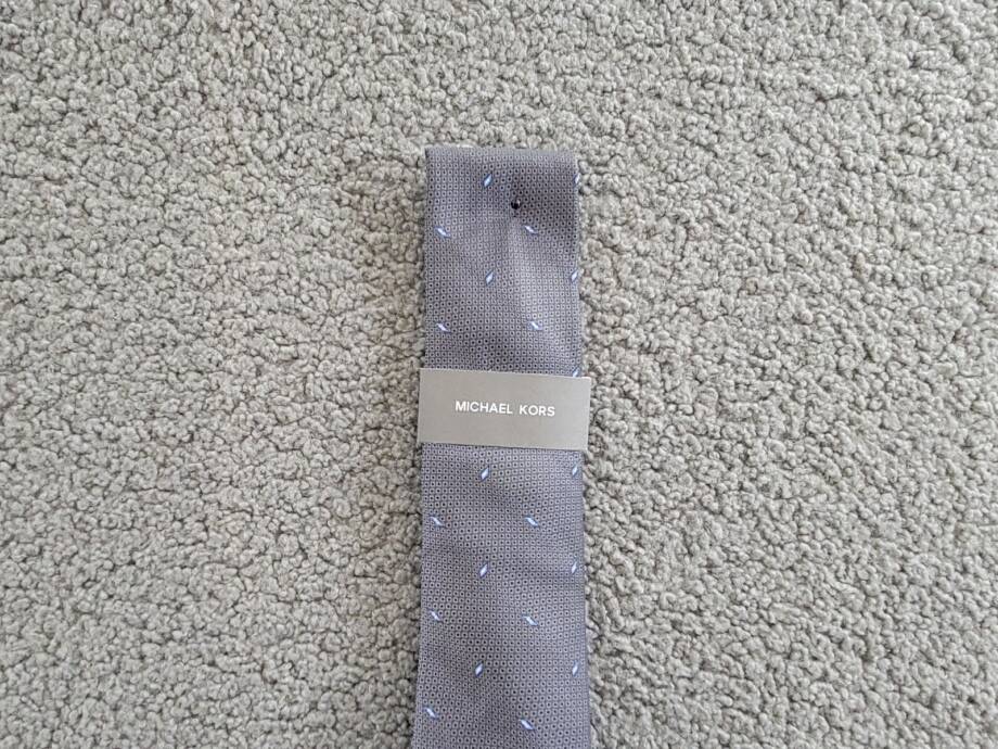 Michael Kors Classic Design Spaced-Out Geometric Tie Men's Gray Silk Blend
