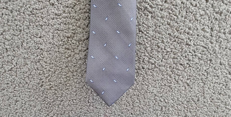 Michael Kors Classic Design Spaced-Out Geometric Tie Men's Gray Silk Blend