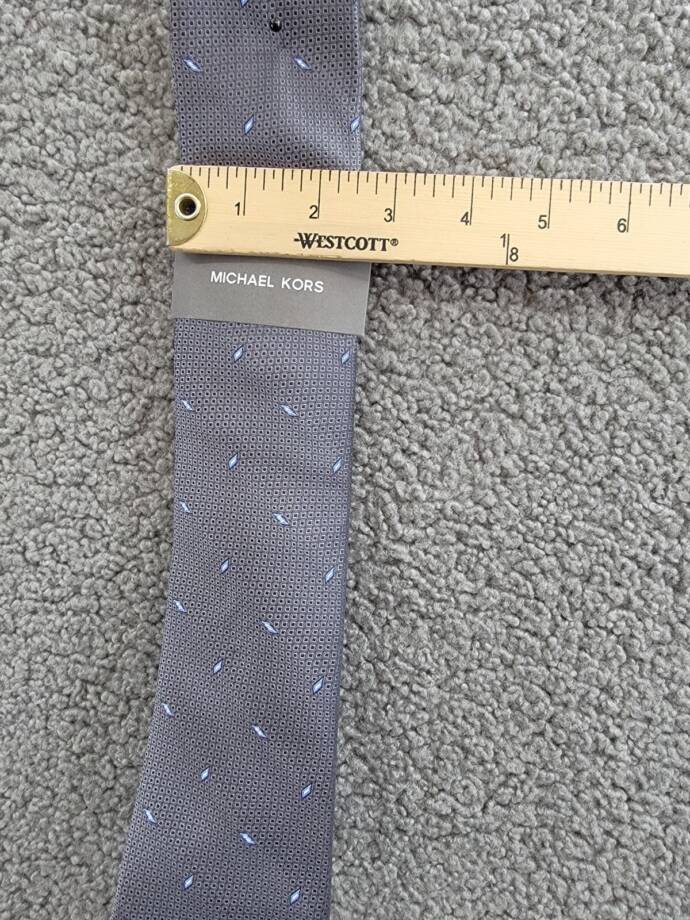 Michael Kors Classic Design Spaced-Out Geometric Tie Men's Gray Silk Blend