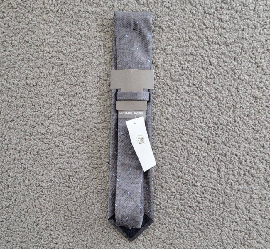 Michael Kors Classic Design Spaced-Out Geometric Tie Men's Gray Silk Blend