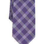 Michael Kors Silk Blend Lombard Check Tie Men's One Size Purple Combo