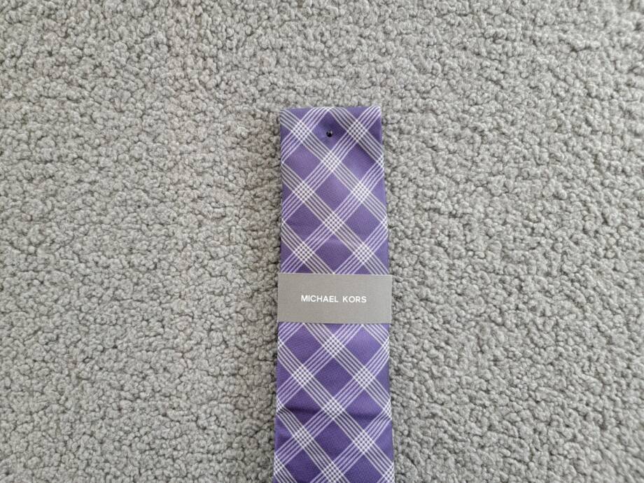 Michael Kors Silk Blend Lombard Check Tie Men's One Size Purple Combo