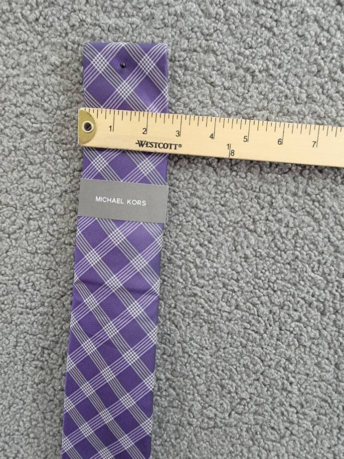 Michael Kors Silk Blend Lombard Check Tie Men's One Size Purple Combo