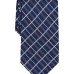 Michael Kors Silk Blend Troy Grid Tie Men's One Size Navy