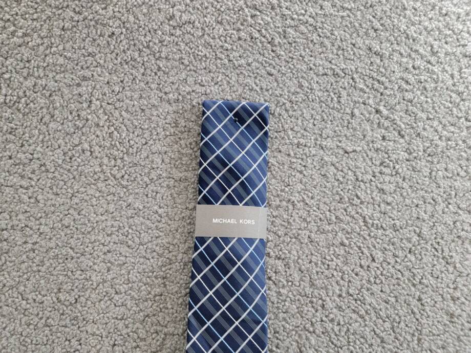 Michael Kors Silk Blend Troy Grid Tie Men's One Size Navy