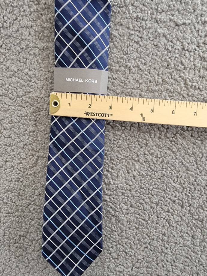 Michael Kors Silk Blend Troy Grid Tie Men's One Size Navy