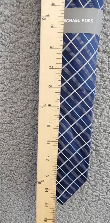 Michael Kors Silk Blend Troy Grid Tie Men's One Size Navy