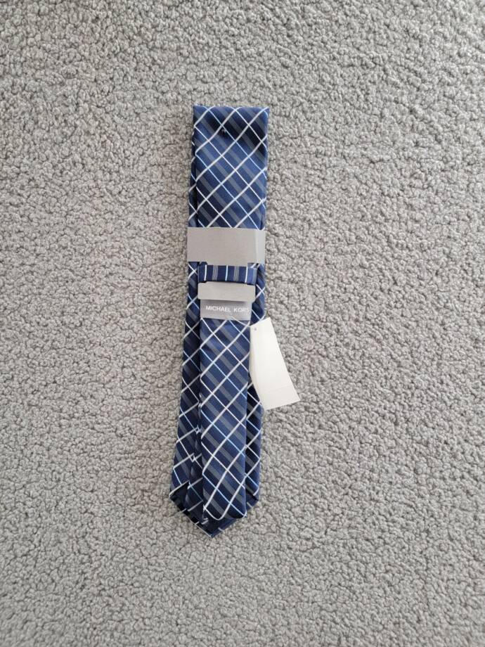 Michael Kors Silk Blend Troy Grid Tie Men's One Size Navy