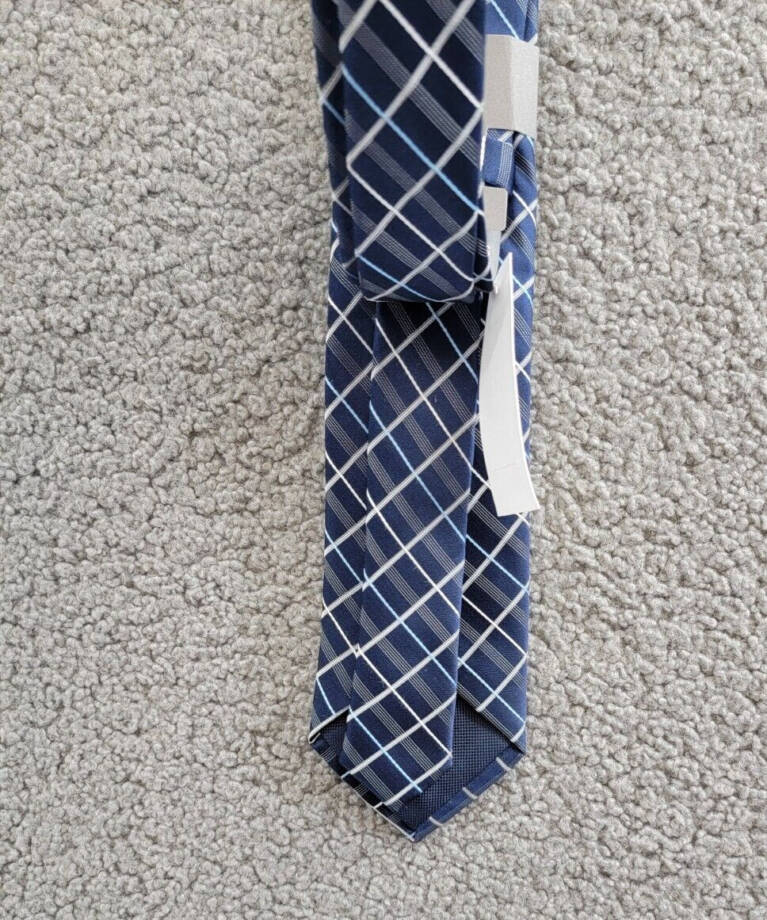 Michael Kors Silk Blend Troy Grid Tie Men's One Size Navy