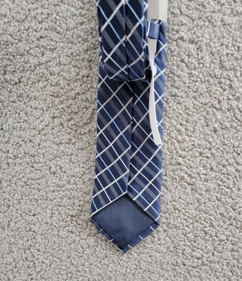 Michael Kors Silk Blend Troy Grid Tie Men's One Size Navy