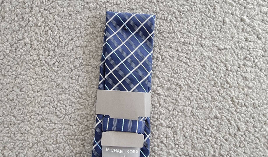 Michael Kors Silk Blend Troy Grid Tie Men's One Size Navy