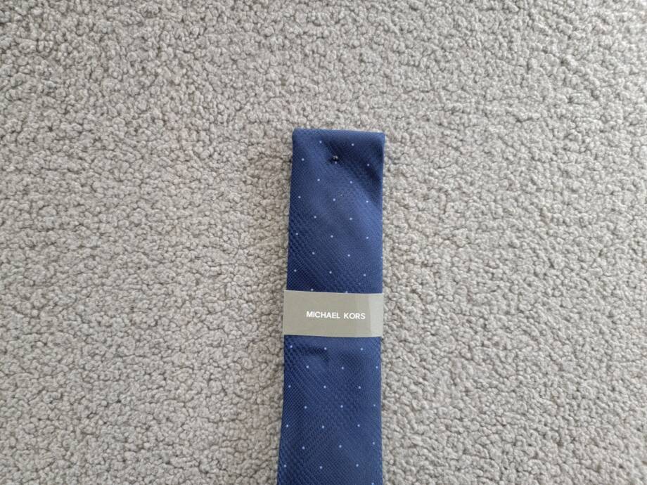 Michael Kors Silk Blend Dotted Glen-Check Tie Men's Navy Keeper Loop