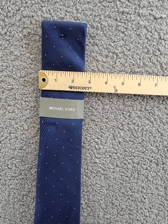 Michael Kors Silk Blend Dotted Glen-Check Tie Men's Navy Keeper Loop