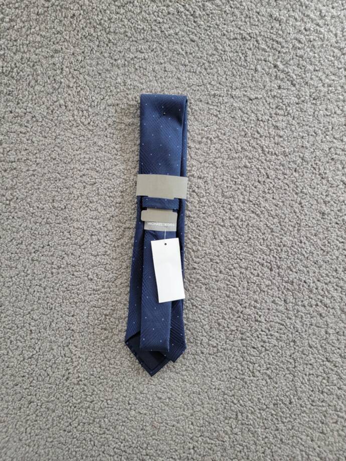 Michael Kors Silk Blend Dotted Glen-Check Tie Men's Navy Keeper Loop