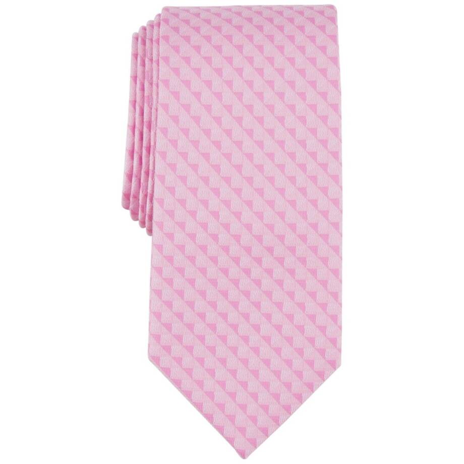 Michael Kors Nassau Geo-Print Tie Men's One Size Pink Classic Design Pointed