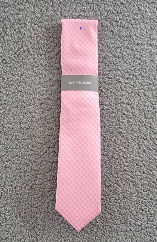 Michael Kors Nassau Geo-Print Tie Men's One Size Pink Classic Design Pointed
