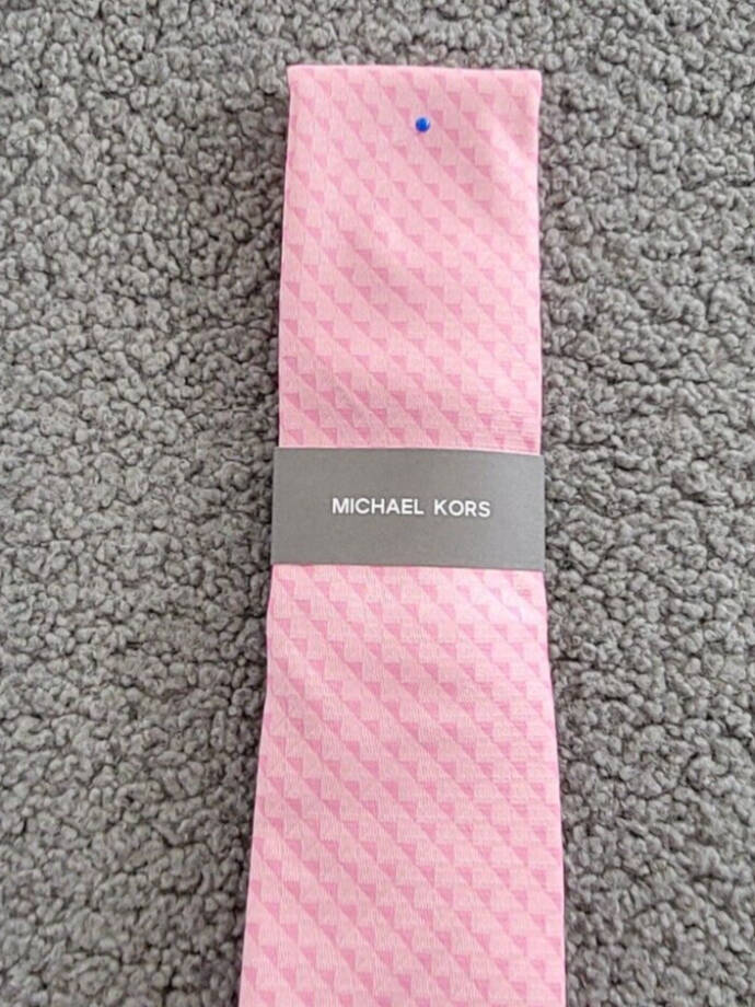 Michael Kors Nassau Geo-Print Tie Men's One Size Pink Classic Design Pointed