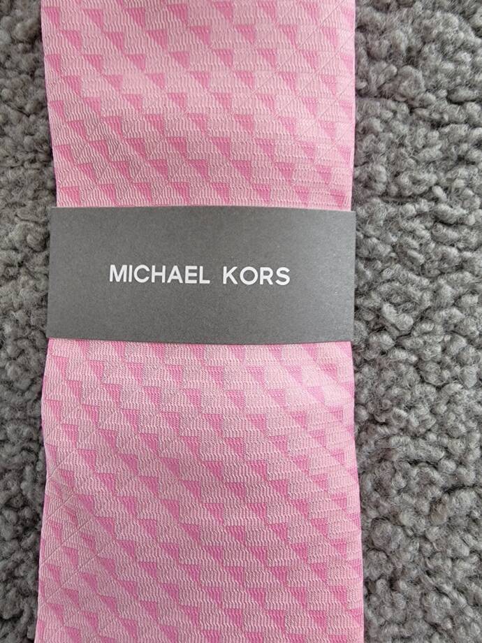 Michael Kors Nassau Geo-Print Tie Men's One Size Pink Classic Design Pointed
