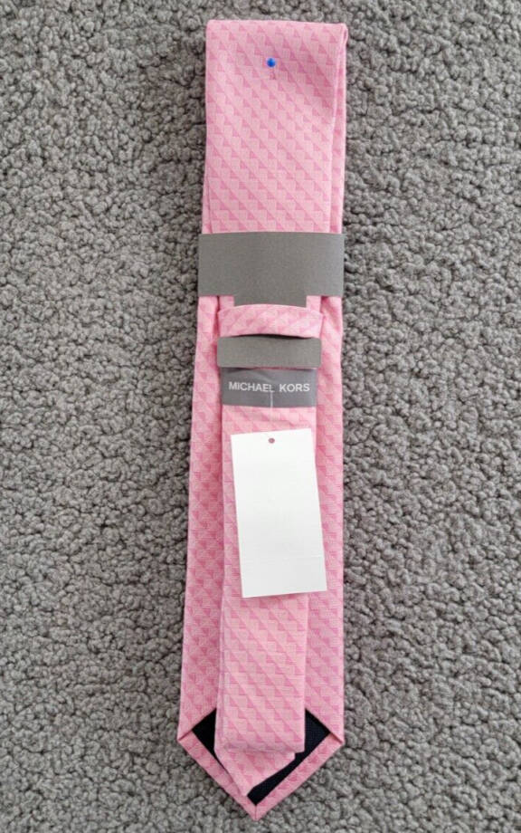 Michael Kors Nassau Geo-Print Tie Men's One Size Pink Classic Design Pointed