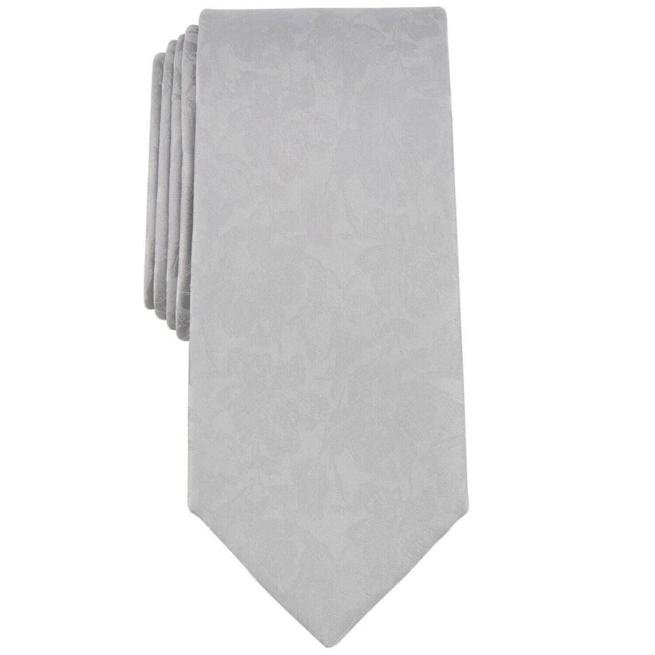 Michael Kors Carman Floral Tie Mens One Size Silver Classic Design Pointed Style