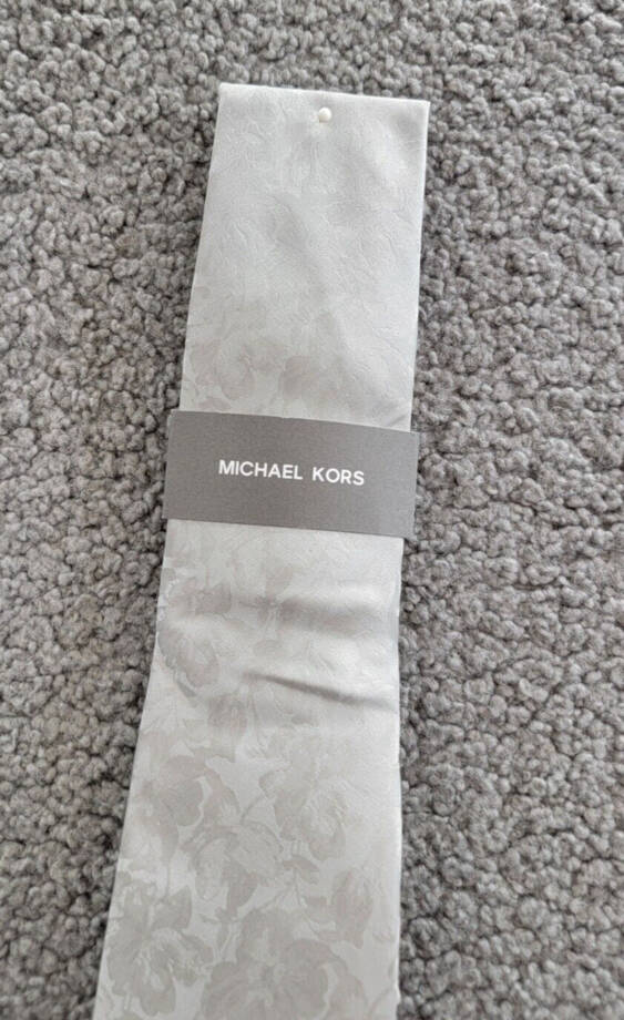 Michael Kors Carman Floral Tie Mens One Size Silver Classic Design Pointed Style