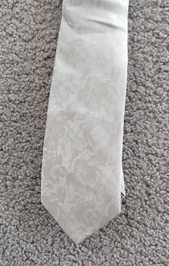 Michael Kors Carman Floral Tie Mens One Size Silver Classic Design Pointed Style