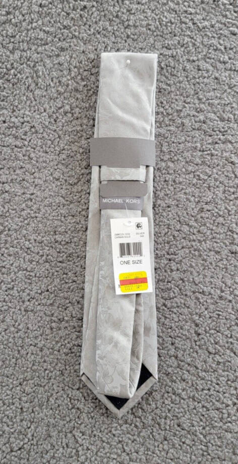 Michael Kors Carman Floral Tie Mens One Size Silver Classic Design Pointed Style
