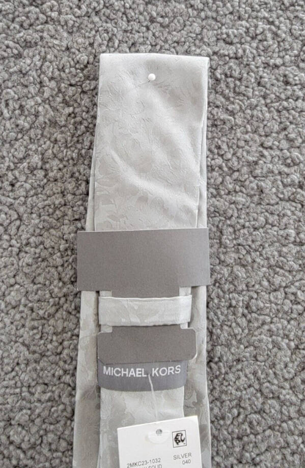 Michael Kors Carman Floral Tie Mens One Size Silver Classic Design Pointed Style