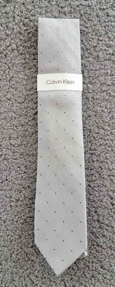 Calvin Klein Textured Micro-Dot Neat Tie Men's One Size Gray Classic Design