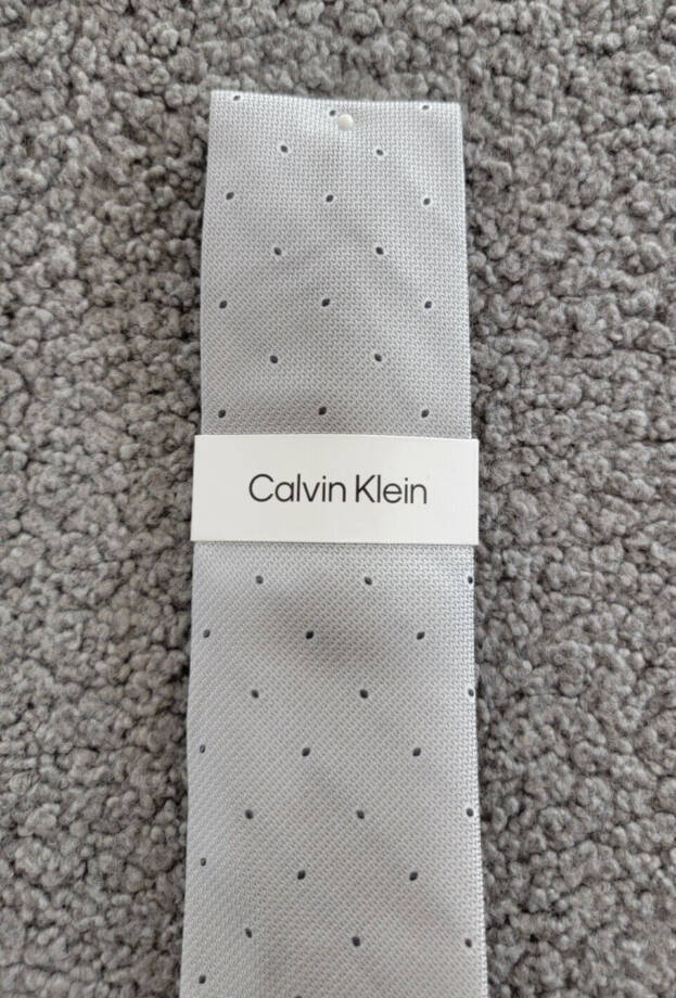Calvin Klein Textured Micro-Dot Neat Tie Men's One Size Gray Classic Design