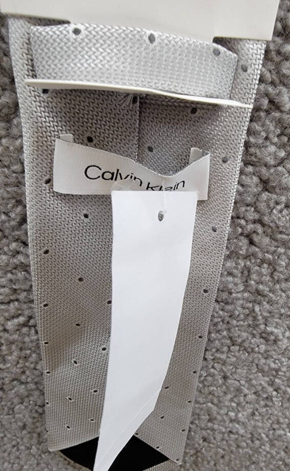 Calvin Klein Textured Micro-Dot Neat Tie Men's One Size Gray Classic Design