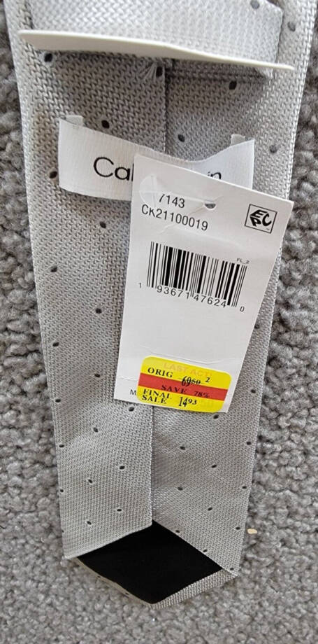 Calvin Klein Textured Micro-Dot Neat Tie Men's One Size Gray Classic Design