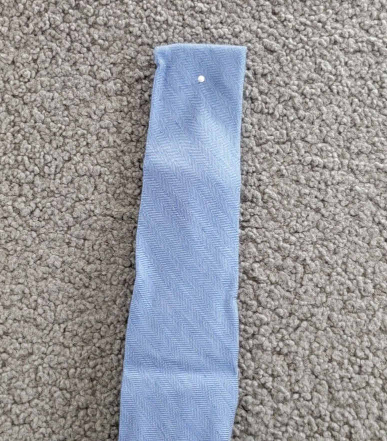 Tommy Hilfiger Herringbone Linen Solid Tie Men's One Size Blue Classic Design
