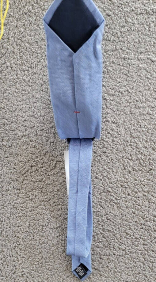 Tommy Hilfiger Herringbone Linen Solid Tie Men's One Size Blue Classic Design
