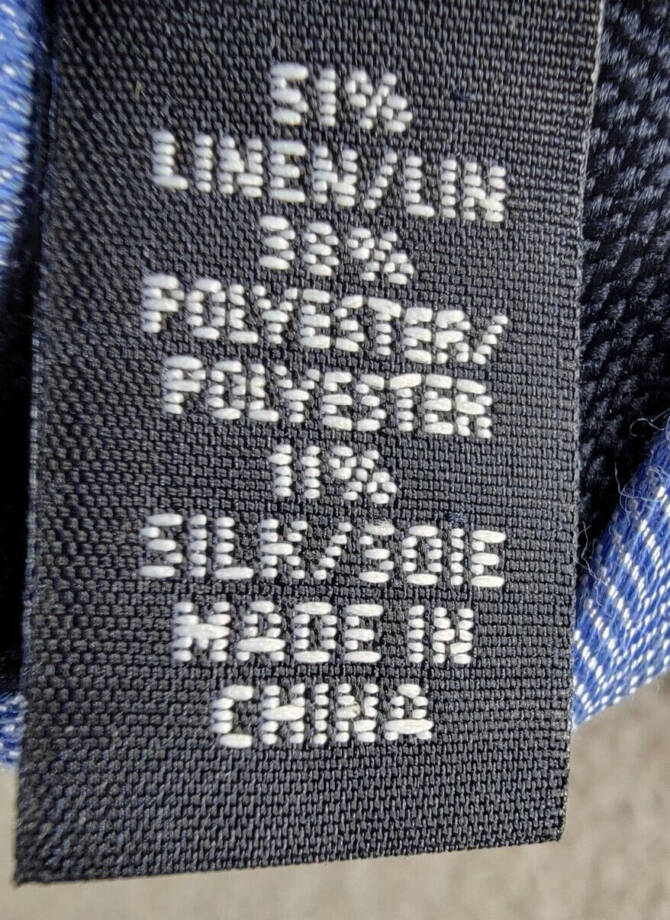 Tommy Hilfiger Herringbone Linen Solid Tie Men's One Size Blue Classic Design