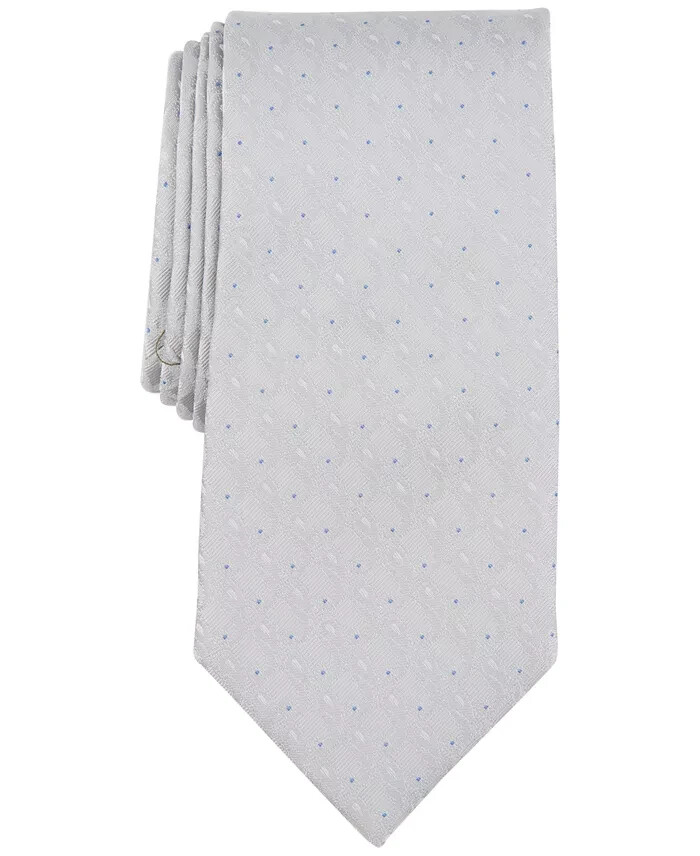 Michael Kors Silk Blend Remson Pin-Dot Tie Men's One Size Silver Adjustable