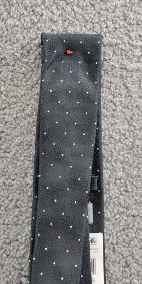 Michael Kors Silk Blend Petru Dot-Pattern Tie Men's One Size Black Adjustable~