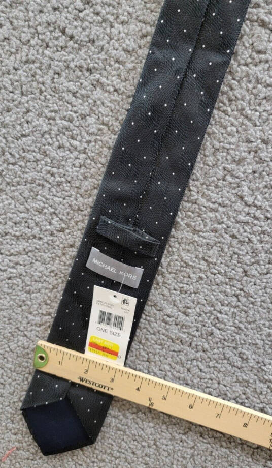 Michael Kors Silk Blend Petru Dot-Pattern Tie Men's One Size Black Adjustable~