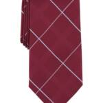 Michael Kors Silk Blend York Classic Grid Tie Men's One Size Burgundy Adjustable