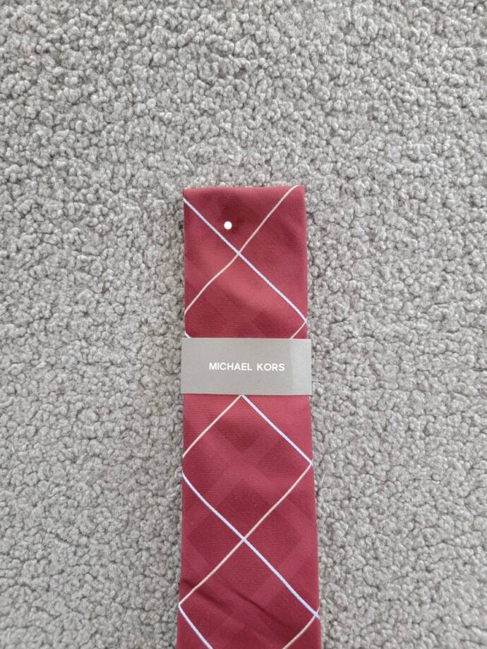 Michael Kors Silk Blend York Classic Grid Tie Men's One Size Burgundy Adjustable