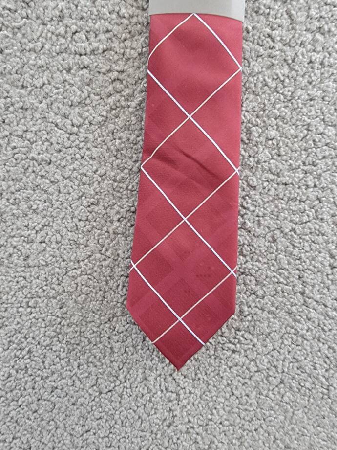 Michael Kors Silk Blend York Classic Grid Tie Men's One Size Burgundy Adjustable