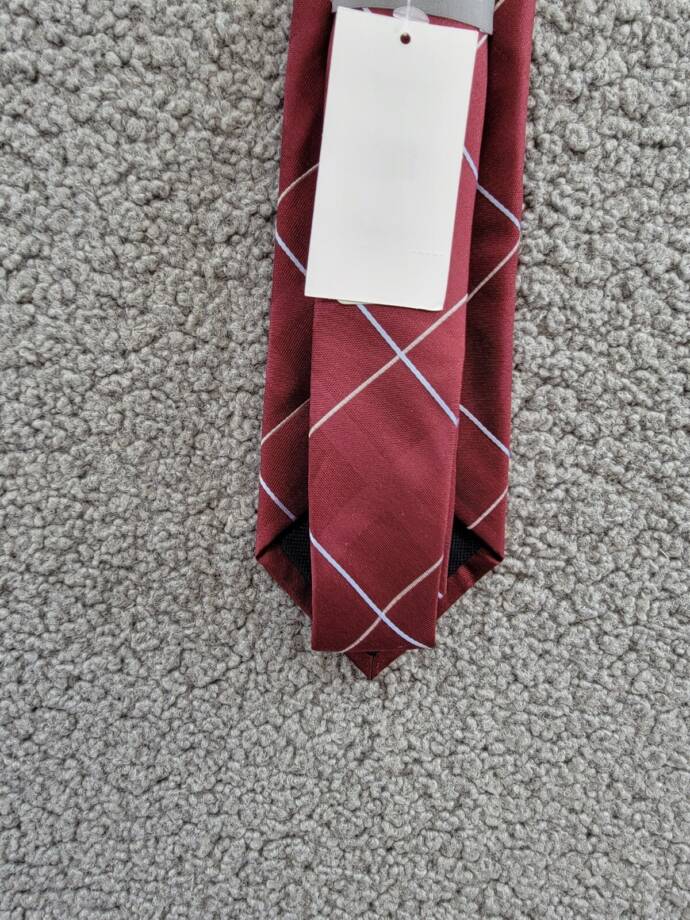 Michael Kors Silk Blend York Classic Grid Tie Men's One Size Burgundy Adjustable