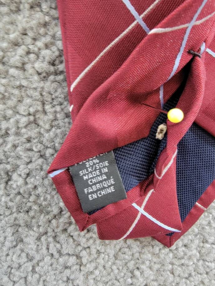 Michael Kors Silk Blend York Classic Grid Tie Men's One Size Burgundy Adjustable