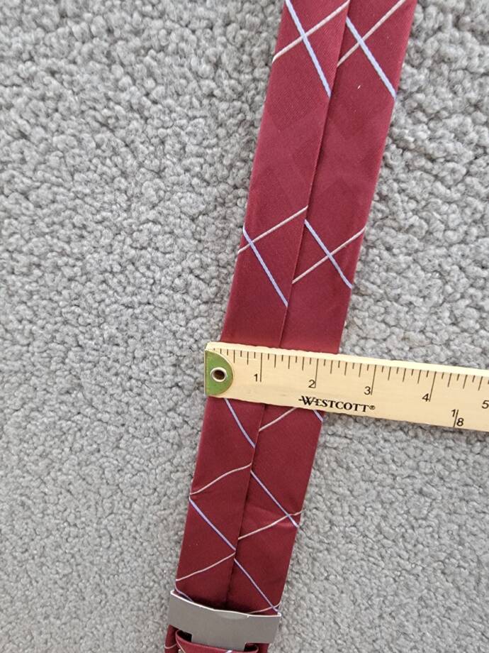 Michael Kors Silk Blend York Classic Grid Tie Men's One Size Burgundy Adjustable