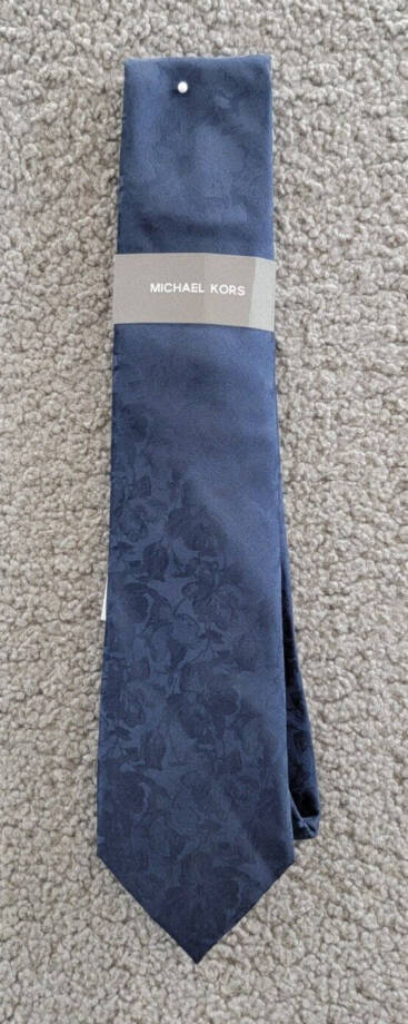 Michael Kors Silk Blend Carman Classic Floral Tie Mens One Size Navy Adjustable~
