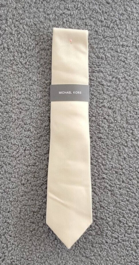 Michael Kors Bronson Solid Tie Men's One Size Champagne Classic Design Pointed
